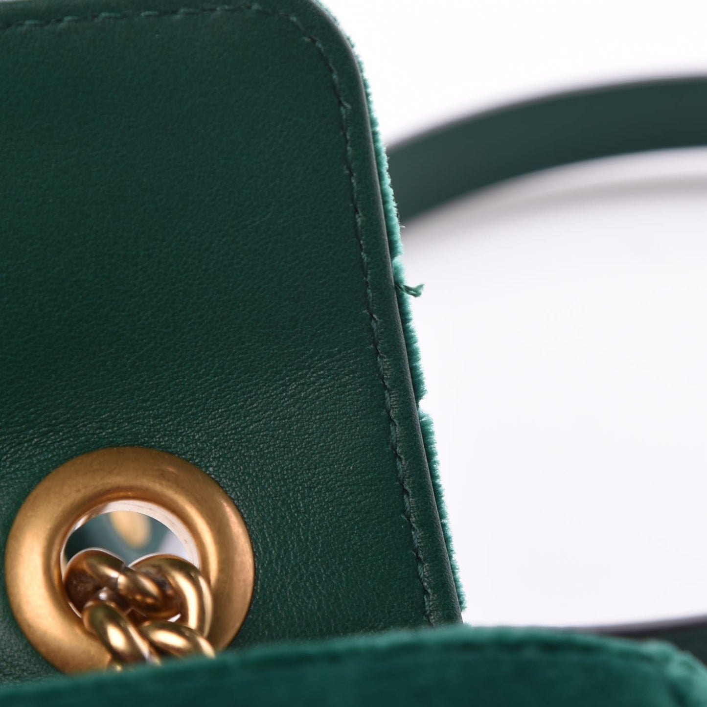Velvet Matelasse Mini GG Marmont Shoulder Bag Emerald