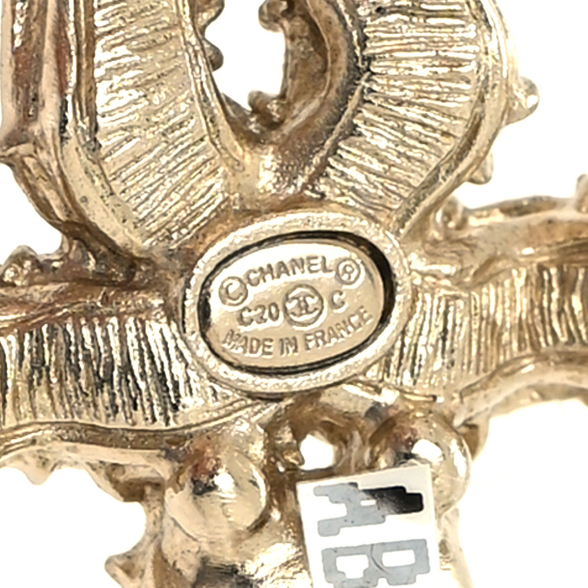 Crystal Pearl CC Drop Hoop Earrings Gold White