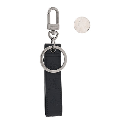 Louis Vuitton Calfskin LV Shape Dragonne Bag Charm Key Holder Black 2 of 3