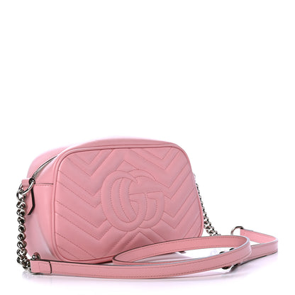 Gucci Calfskin Matelasse Small GG Marmont Chain Shoulder Bag Wild Rose 2 of 5