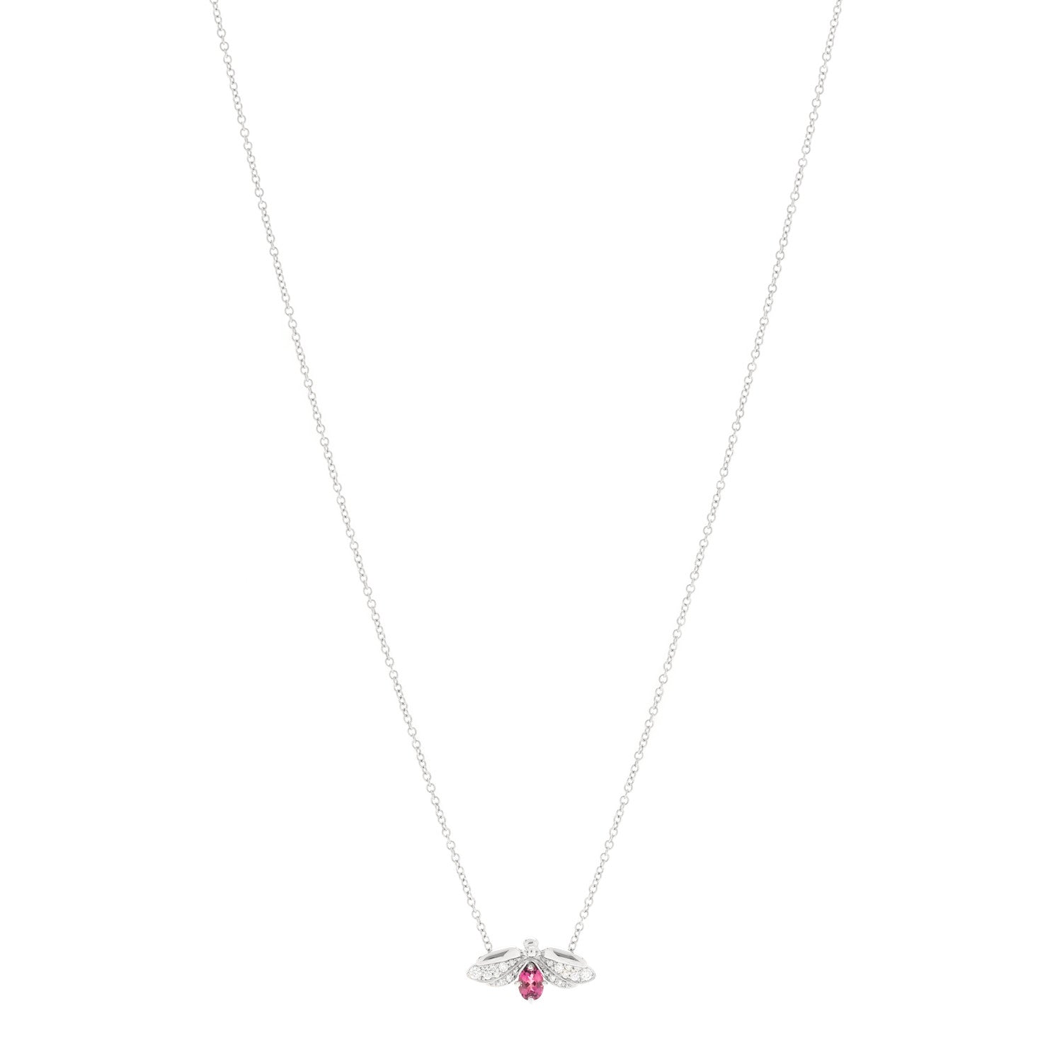 Tiffany Platinum Diamond Rubellite Paper Flowers Firefly Pendant Necklace 1 of 7