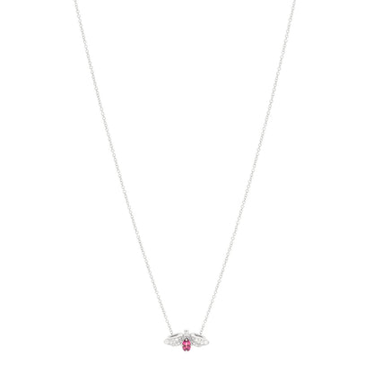 Tiffany Platinum Diamond Rubellite Paper Flowers Firefly Pendant Necklace 1 of 7