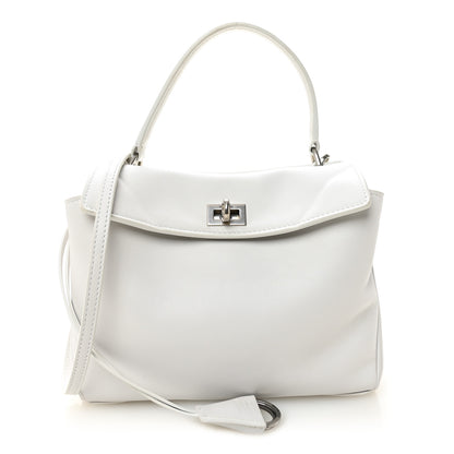 Balenciaga Natural Smooth Calfskin Mini Rodeo Top Handle Handbag Optic White 1 of 10