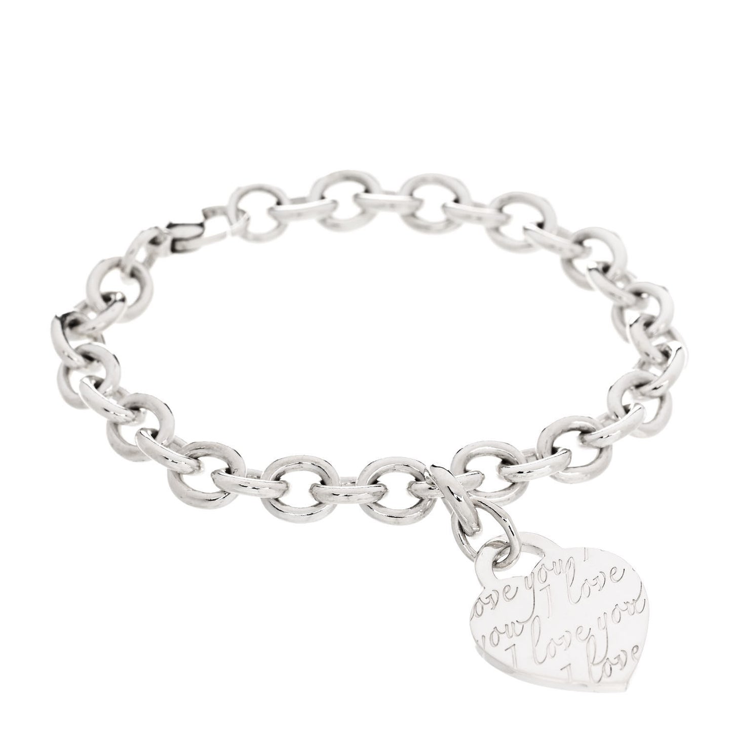 Sterling Silver Notes Heart Tag Bracelet
