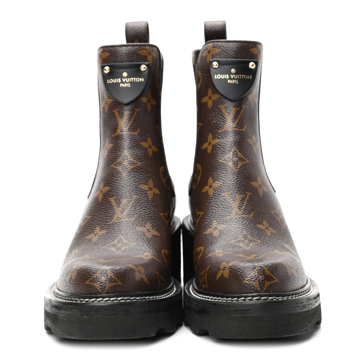 Patent Monogram LV Beaubourg Ankle Boots 38 Black