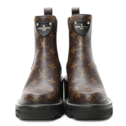 Louis Vuitton Patent Monogram LV Beaubourg Ankle Boots 38 Black 2 of 8