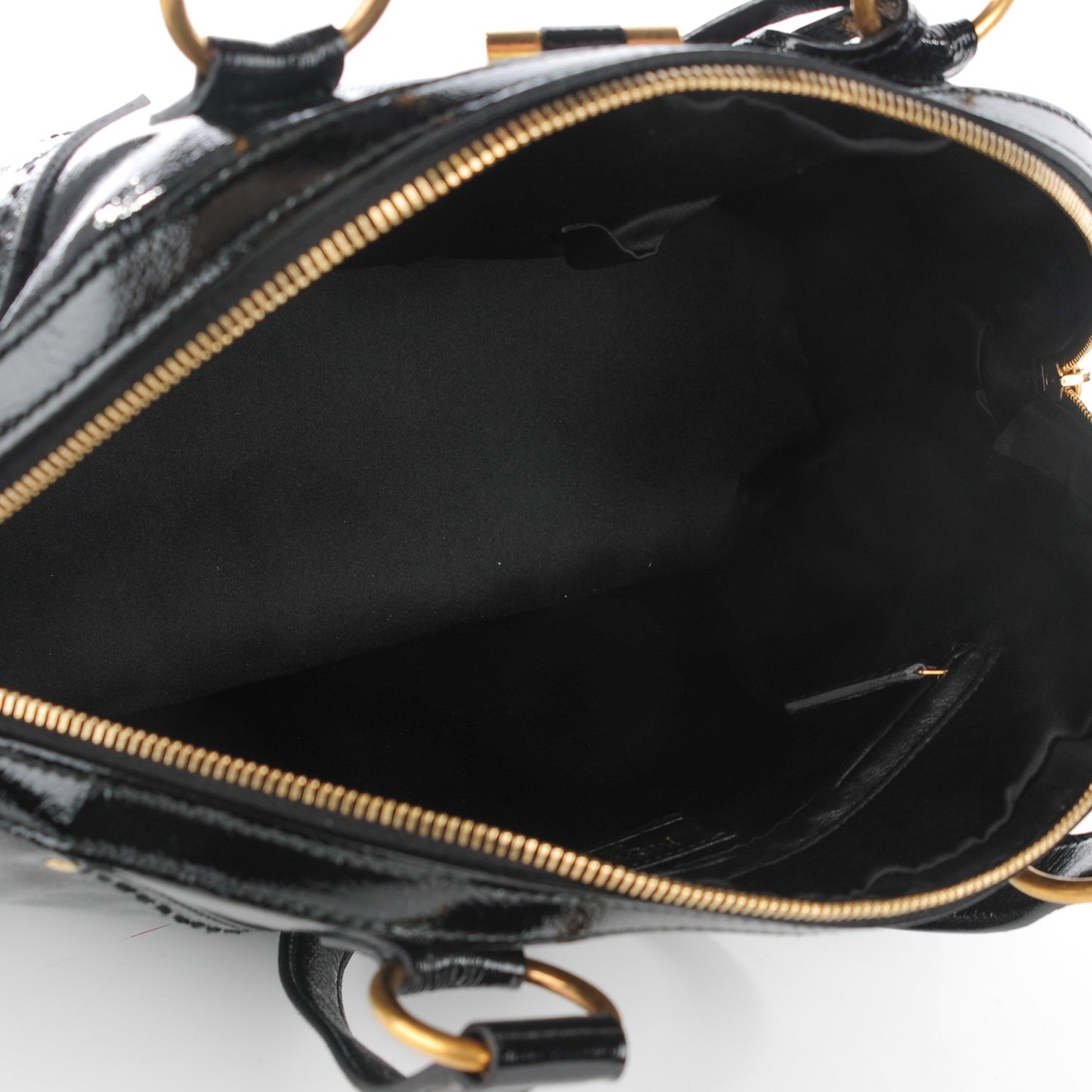 Patent Calfskin Large Muse Black