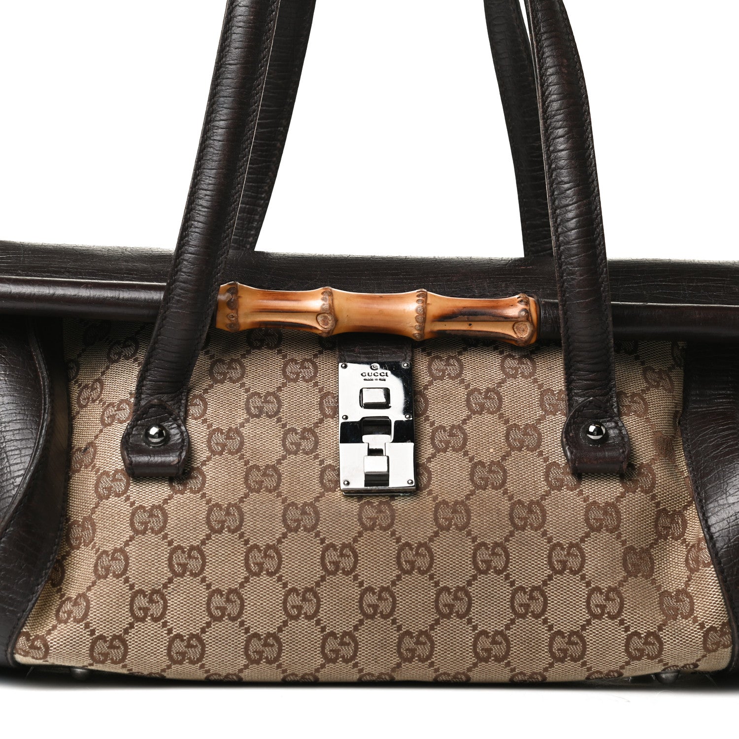 Gucci Monogram Small Bamboo Bullet Bag Dark Brown 15 of 15