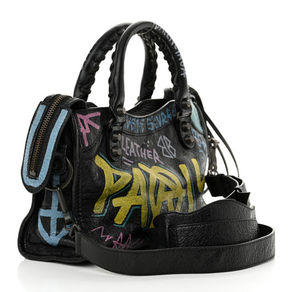 Balenciaga Agneau Arena Graffiti All Over Classic Hardware Mini City Black Multicolor 4 of 11