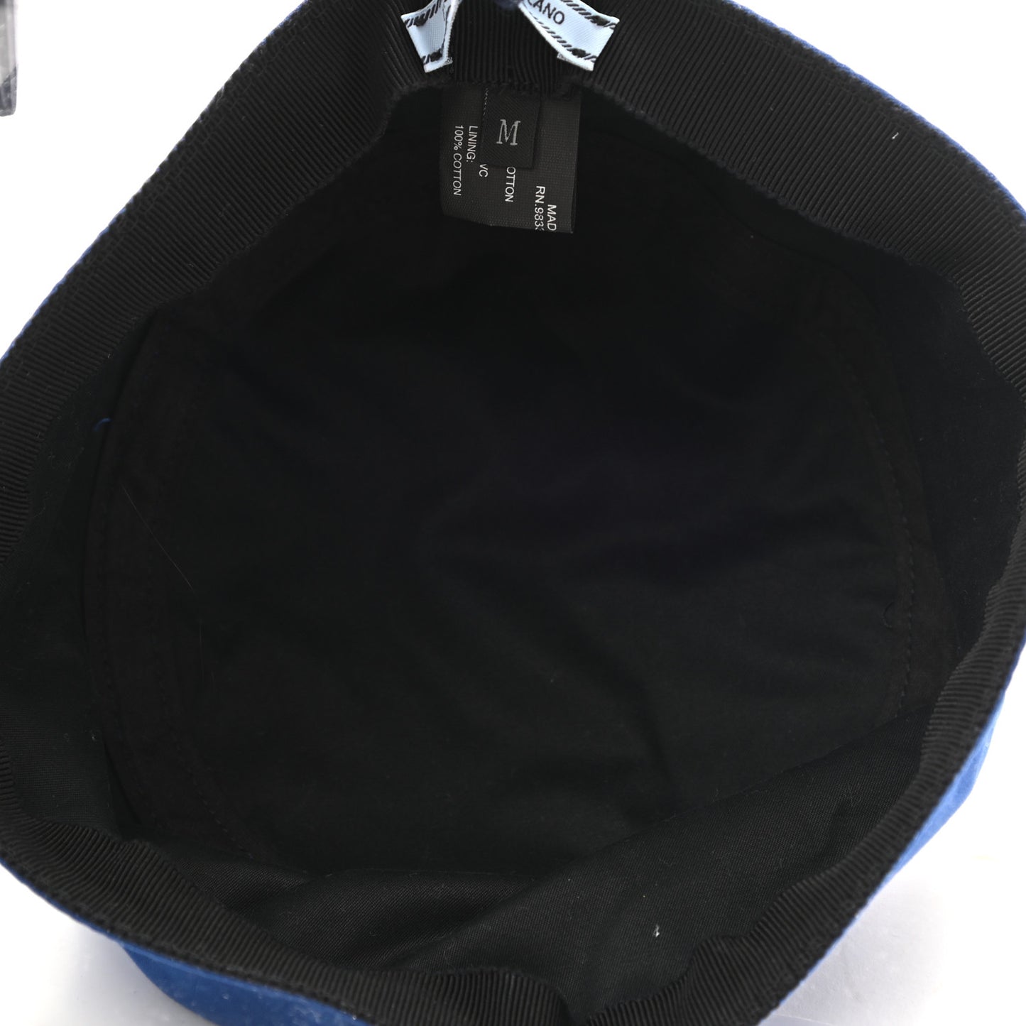 Cotton PVC Logo Embroidered Womens Bucket Hat M Blue