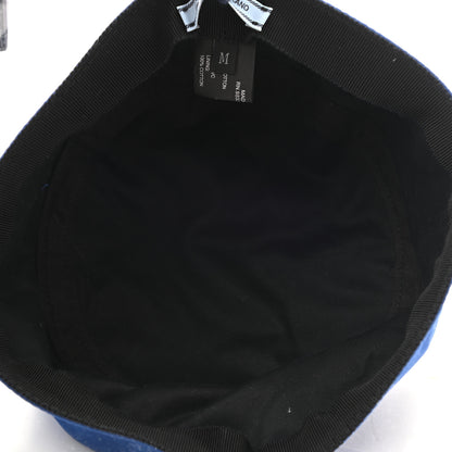 Prada Cotton PVC Logo Embroidered Womens Bucket Hat M Blue 7 of 8