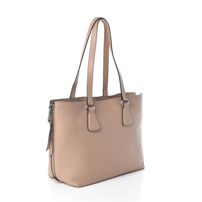 Prada Vitello Phenix Side Zip Shopping Tote Cammeo 3 of 9