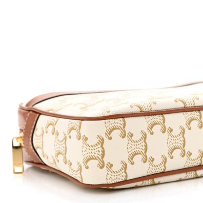 Celine Calfskin Triomphe Canvas Small Patapans White 9 of 10