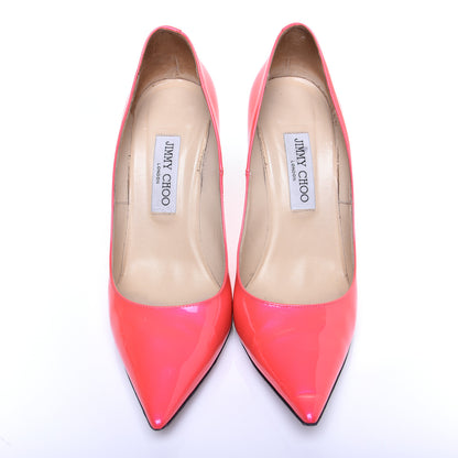 Jimmy Choo Neon Patent Pointy Toe Abel Pumps 39 Pink 7 of 14