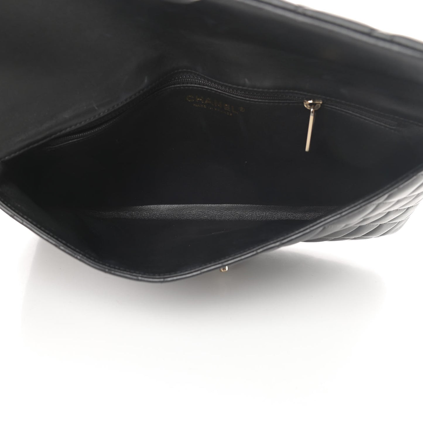 Lambskin Quilted Flap Clutch Black