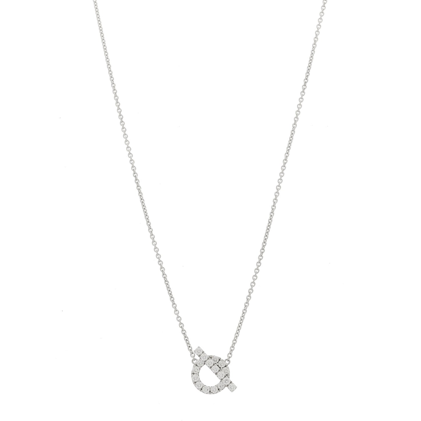 18K White Gold Diamond Finesse Pendant Necklace