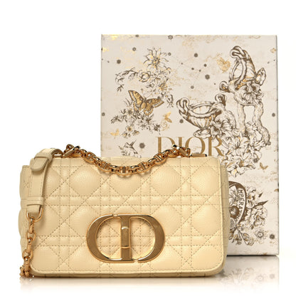 Christian Dior Calfskin Cannage Small Caro Bag Pale Yellow 14 of 14