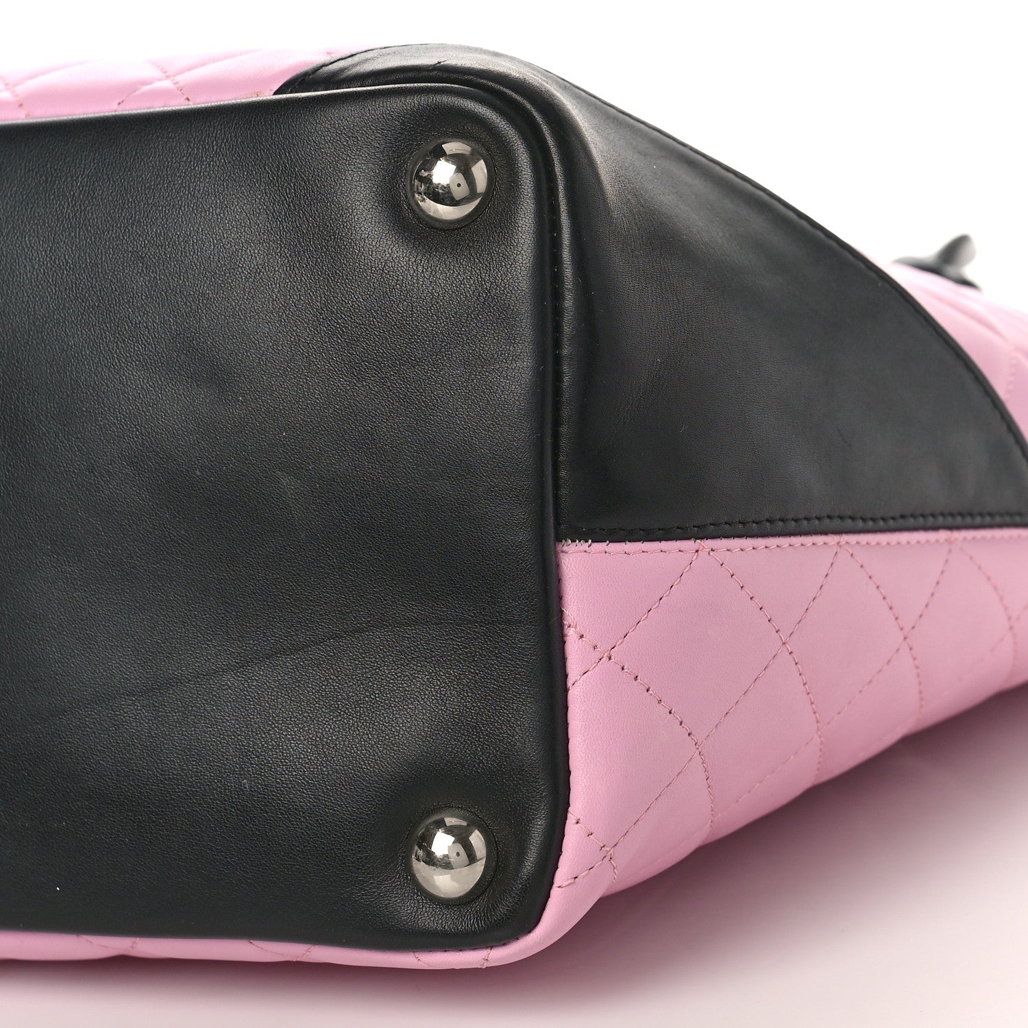 Chanel Calfskin Quilted Large Cambon Tote Pink Black 9 of 9