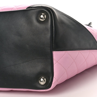 Chanel Calfskin Quilted Large Cambon Tote Pink Black 9 of 9