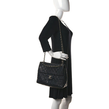 Chanel Washed Caviar Quilted Maxi Single Flap Black 2 of 13