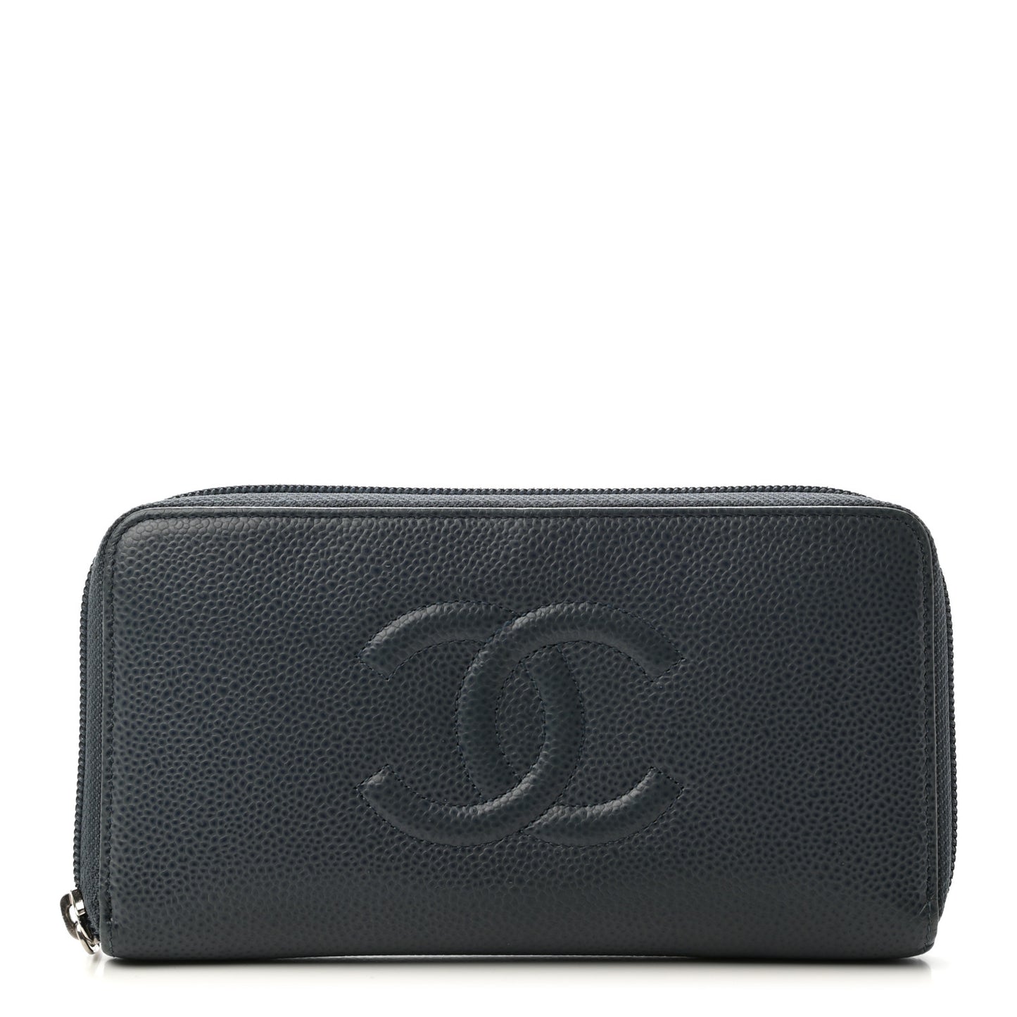 Caviar Large CC Timeless Zip Around Wallet Blue