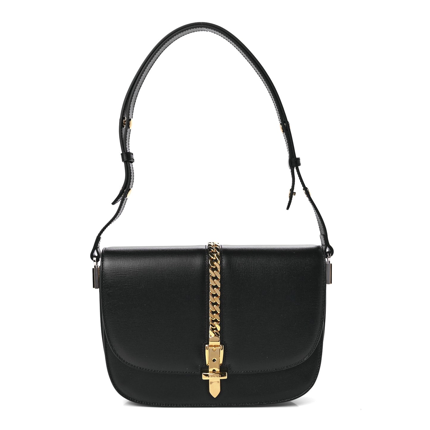 Azalea Calfskin Small Sylvie 1969 Flap Messenger Bag Black
