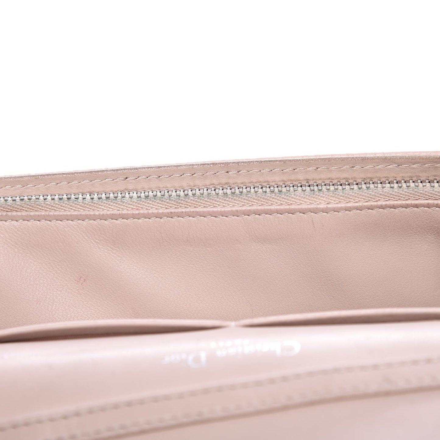 Grained Calfskin Diorama Wallet on Chain Pouch Rose Poudre