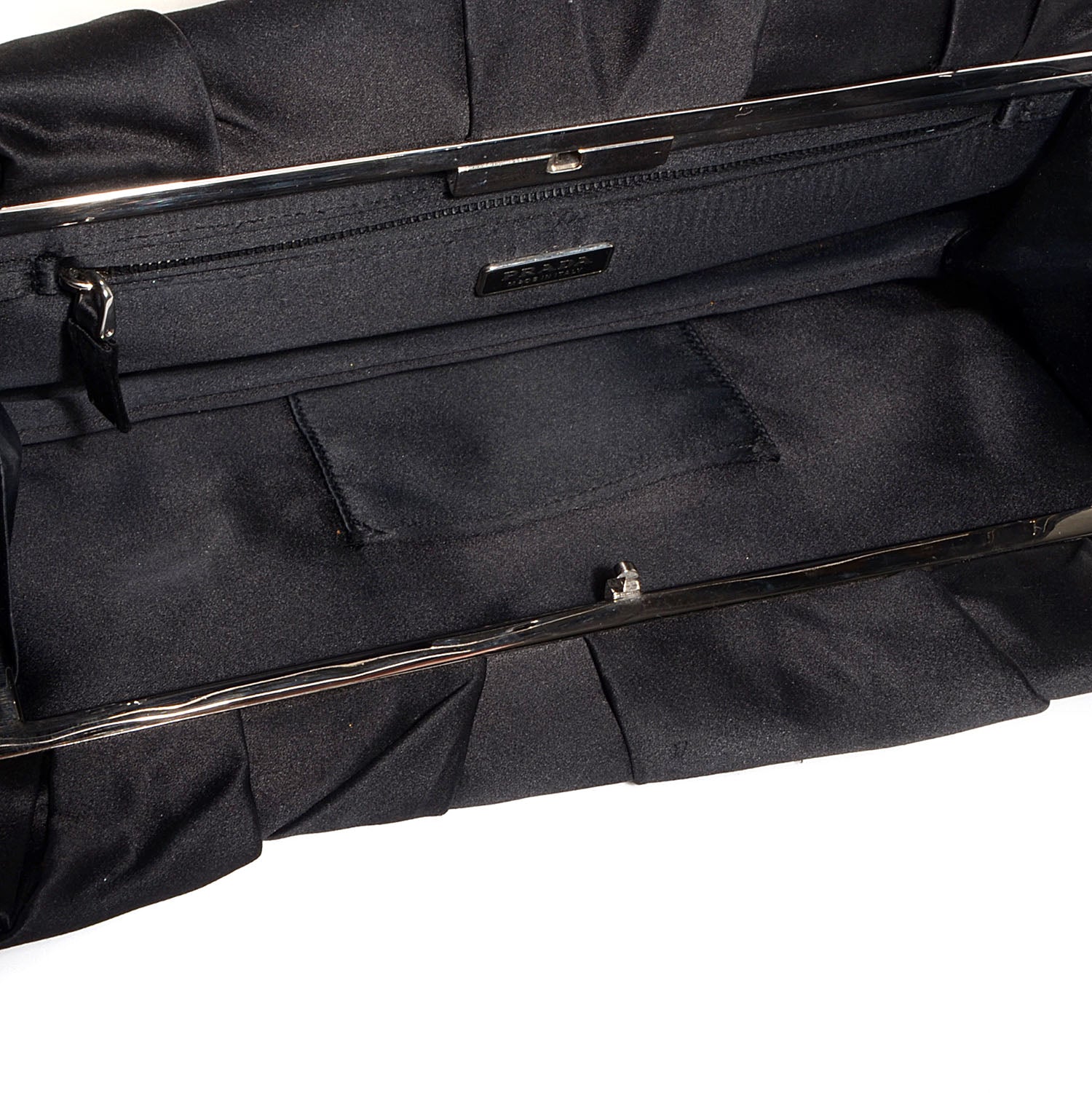 Prada Satin Pochette Clutch Black 5 of 9