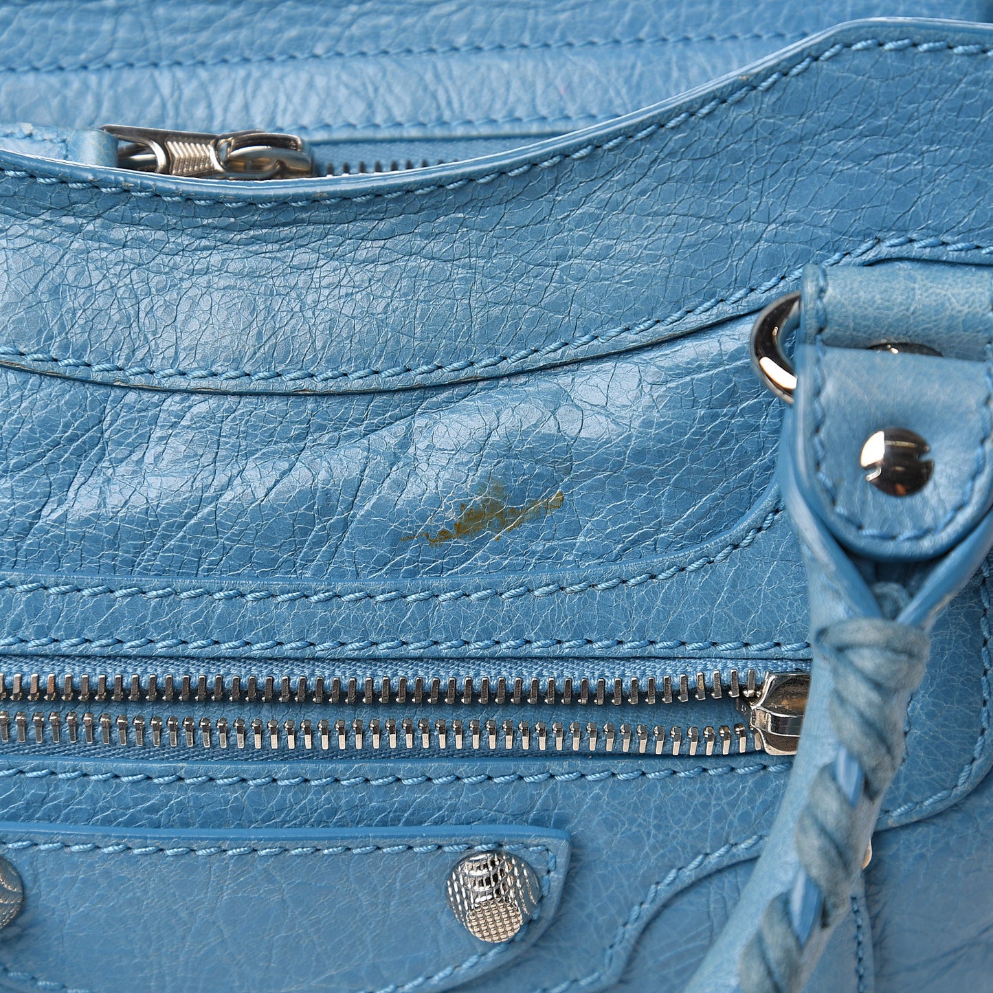 Agneau Giant 12 Silver Hardware Town Bleu Indigo
