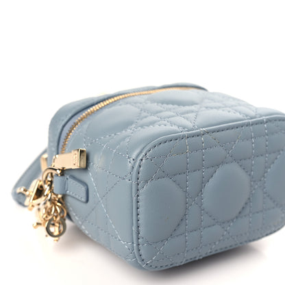 Christian Dior Lambskin Cannage Micro Lady Dior Vanity Case Cloud Blue 7 of 8