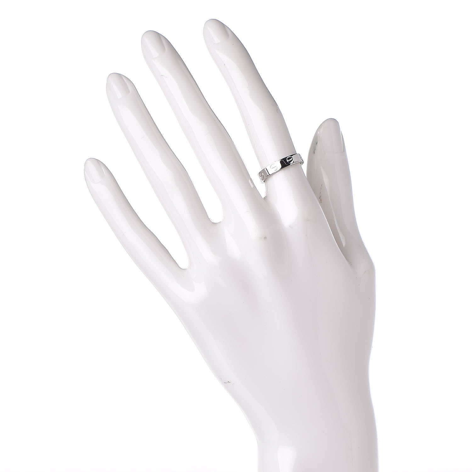 Cartier 18K White Gold 3.5mm LOVE Wedding Band Ring 49 5 2 of 3