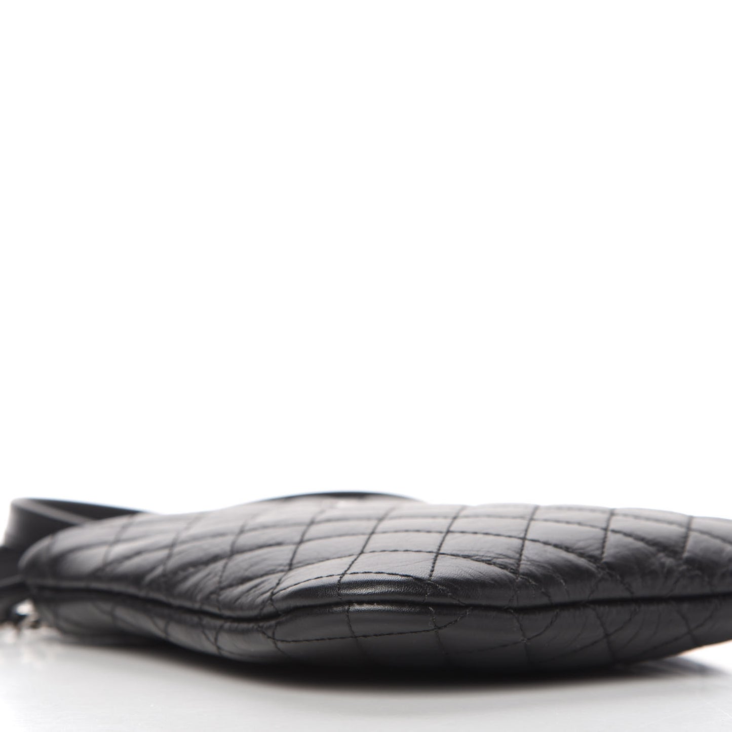 Aged Calfskin Quilted Crossbody Bag Black