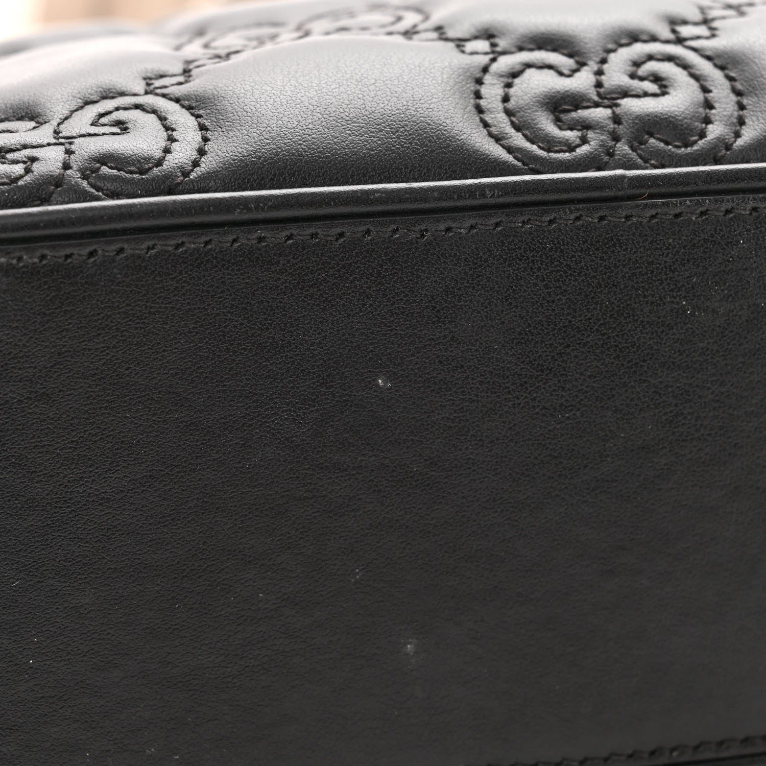 Gucci Calfskin GG Matelasse Shoulder Bag Black Natural 16 of 16