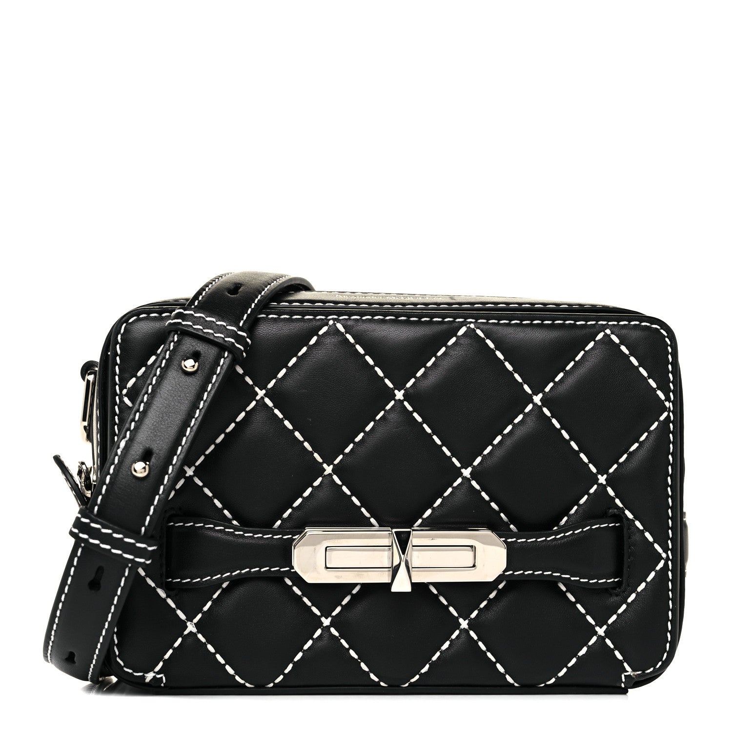 Alexander McQueen Calfskin Quilted The Myth Crossbody Bag Black 1 of 9
