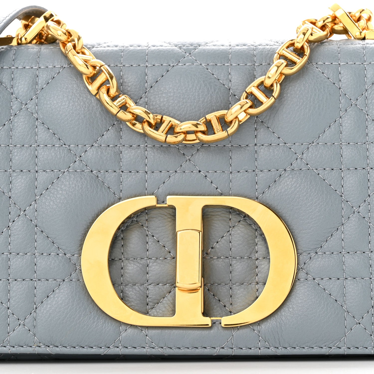 Christian Dior Calfskin Cannage Small Caro Bag Cloud Blue 8 of 10
