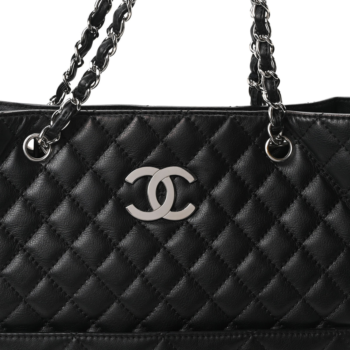 Calfskin Quilted In The Business North South Tote Black