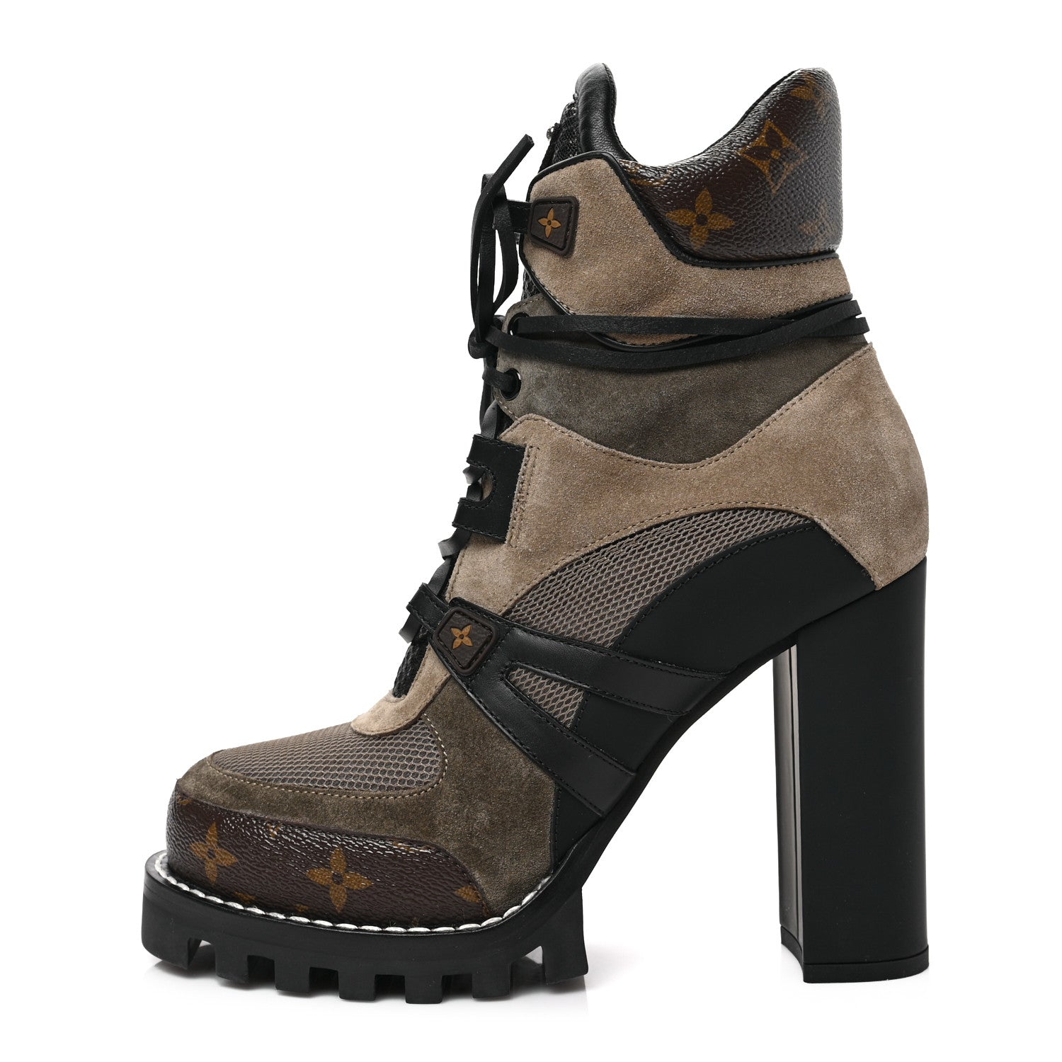 Louis Vuitton Suede Calfskin Monogram Star Trail Ankle Boots 40 Khaki 1 of 7