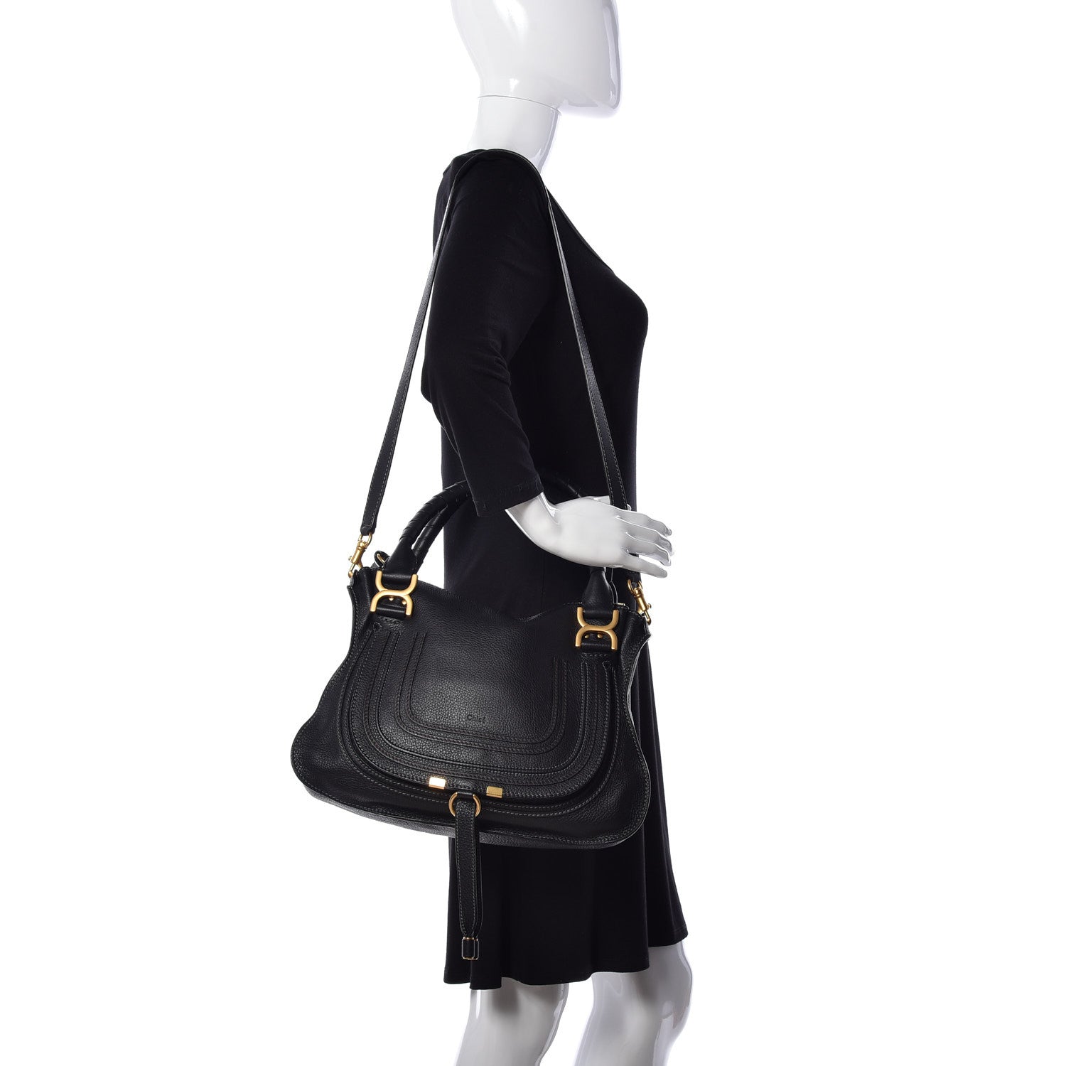 Chloe Calfskin Medium Marcie Satchel Black 2 of 9