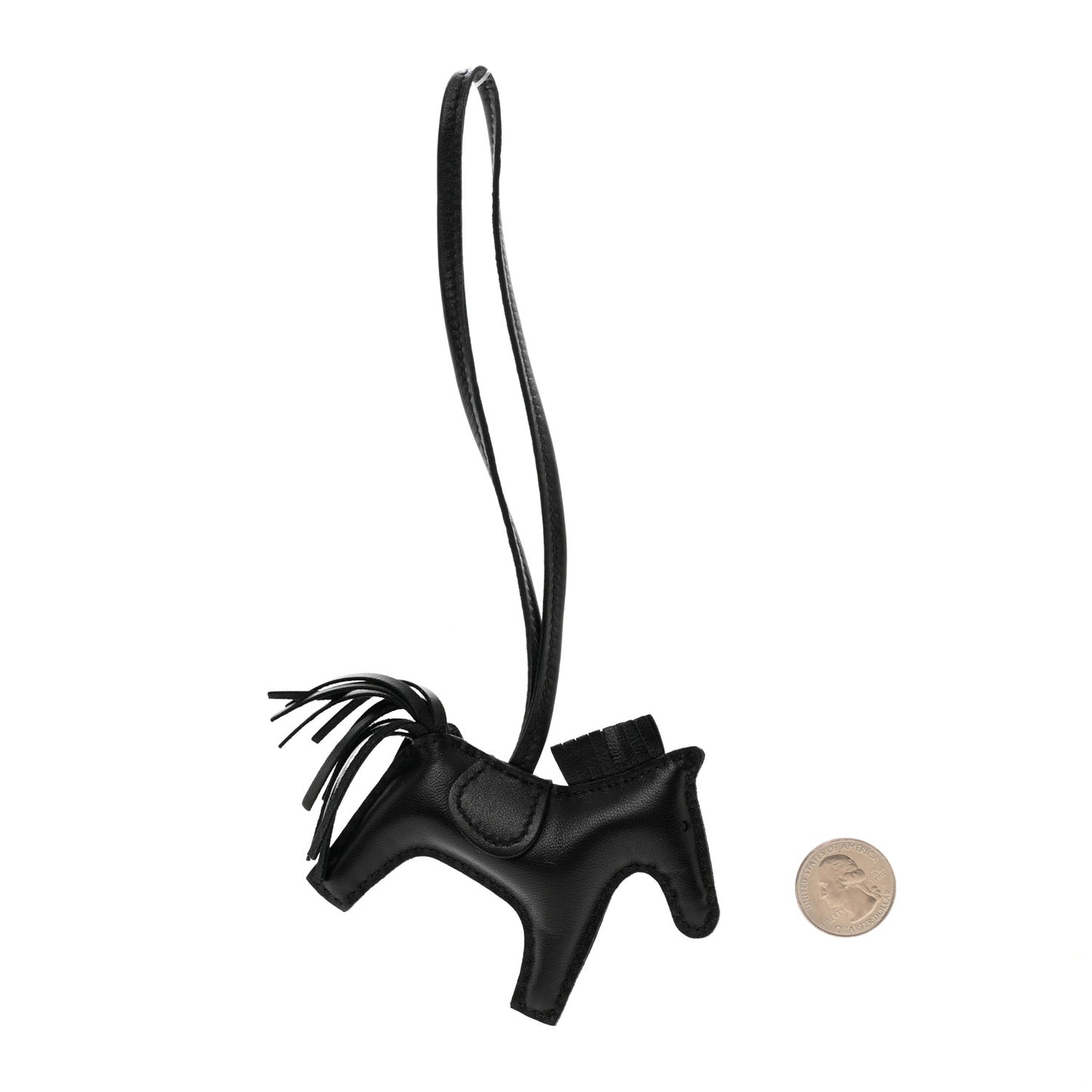 Milo Lambskin Grigri Rodeo Horse Bag Charm PM So Black