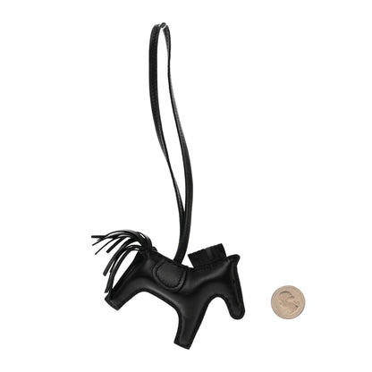 Hermes Milo Lambskin Grigri Rodeo Horse Bag Charm PM So Black 2 of 5
