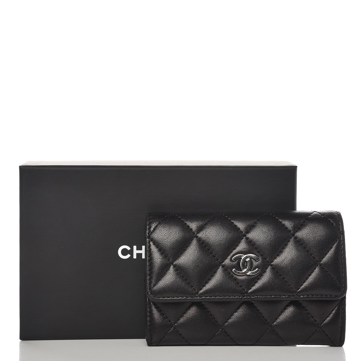 Chanel Lambskin Quilted Flap Card Holder Black 8 of 8
