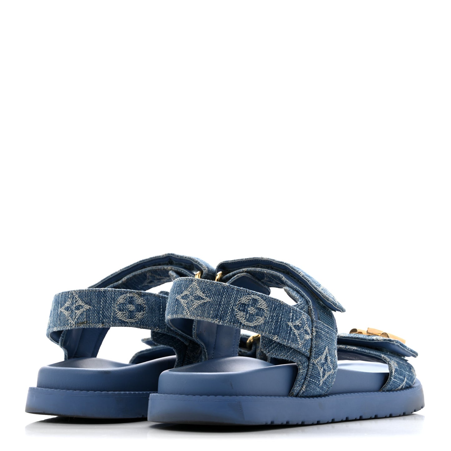 Denim Monogram LV Sunset Comfort Flat Sandals 37 Blue