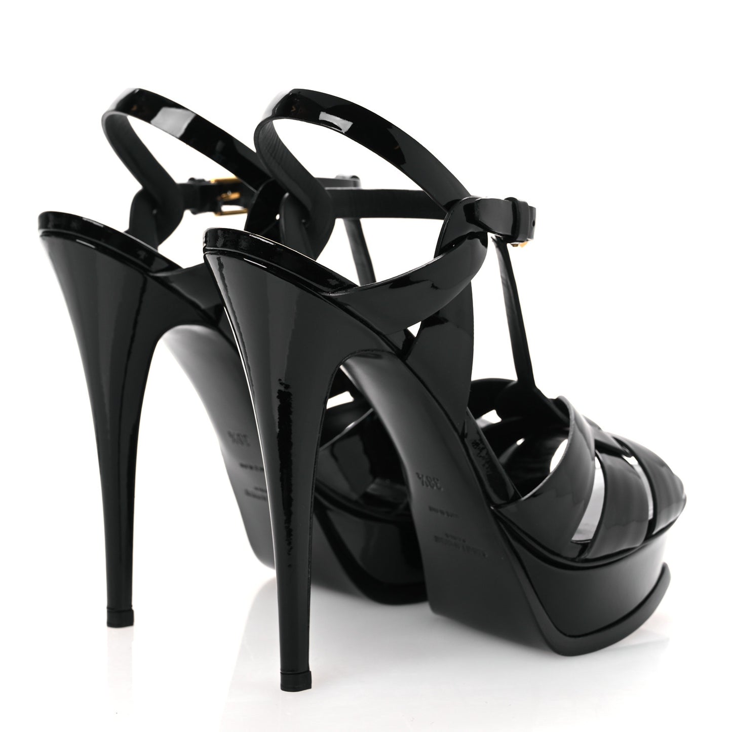 Patent Tribute 105 Platform Sandals 38.5 Black