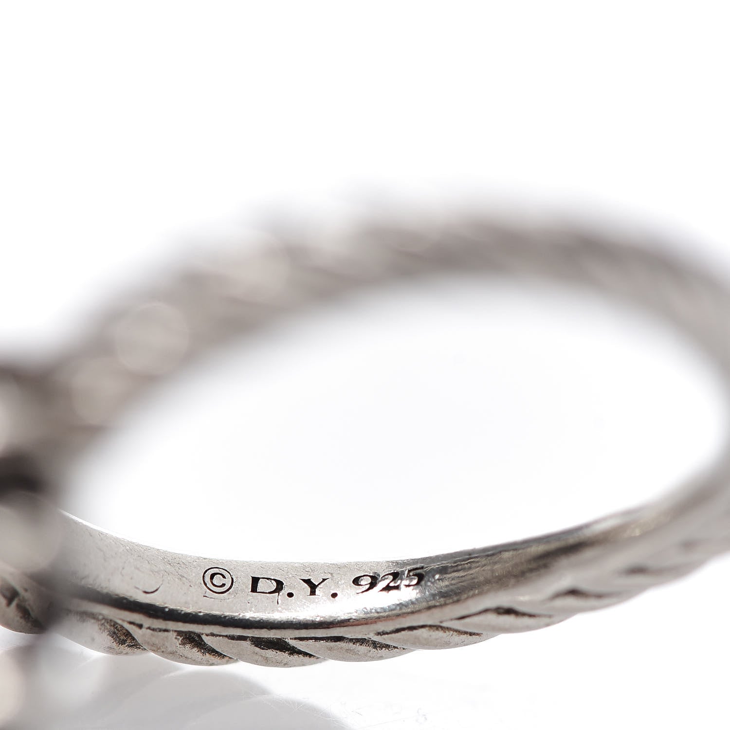 David Yurman Sterling Silver Diamond 28mm Open Starburst Ring 53 6.5 4 of 4