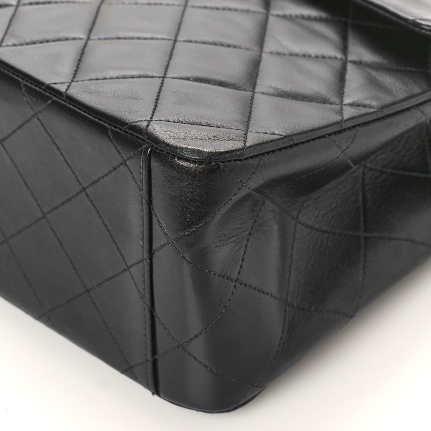 Lambskin Quilted XL Jumbo Single Flap Black