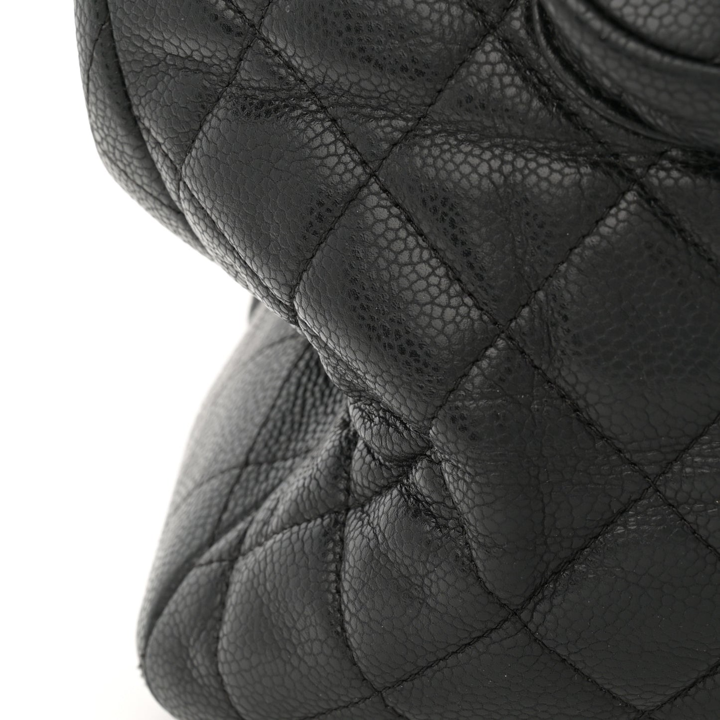 Caviar Quilted Flap Tote Black