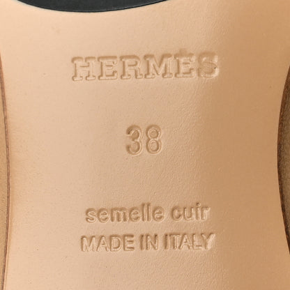 Hermes Goatskin Womens Royal Loafers 38 Beige Argile White 8 of 9