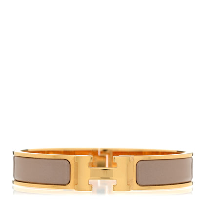 Hermes Enamel Narrow Clic Clac H Bracelet GM Marron Glace 1 of 5