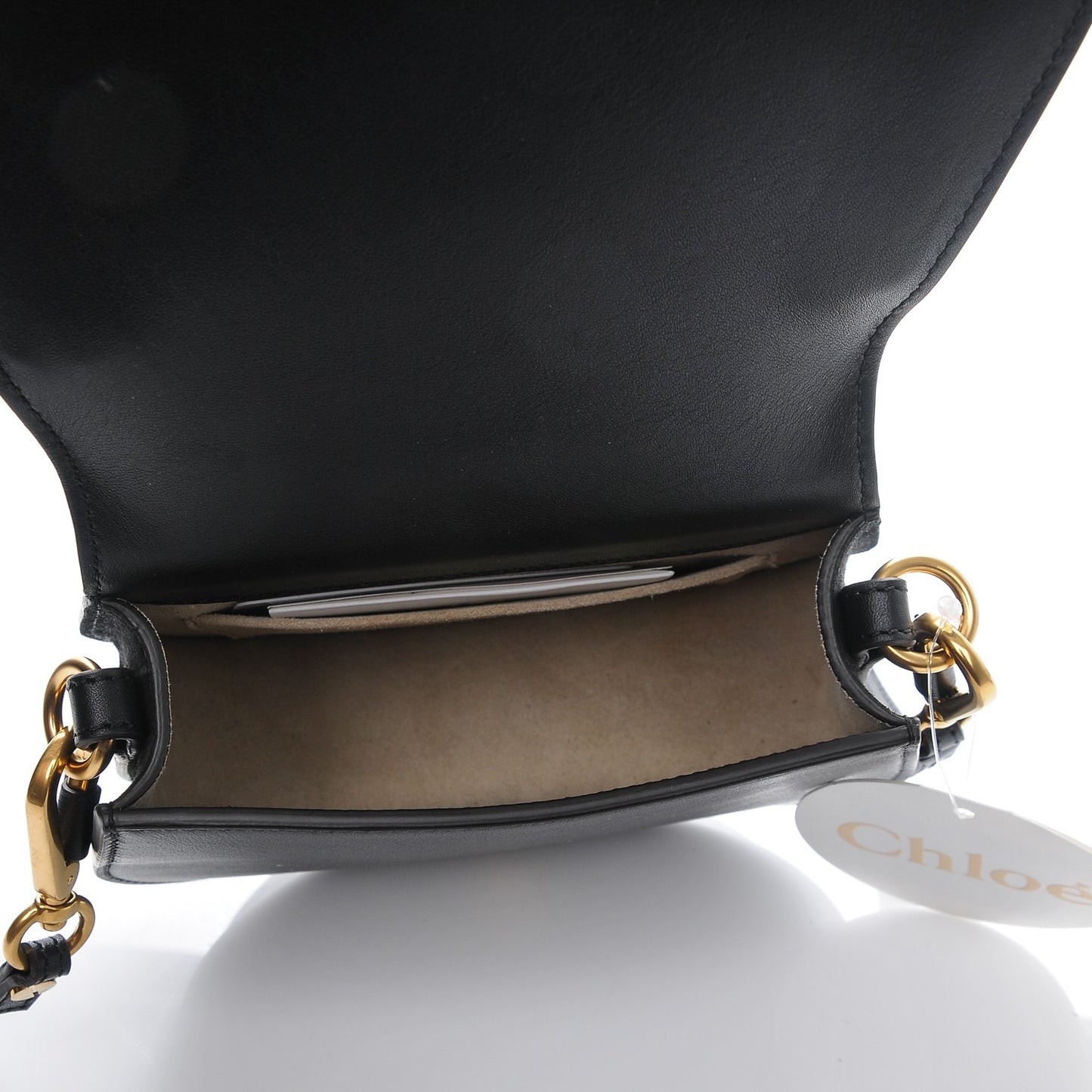Calfskin Suede Small Nile Bracelet Bag Black