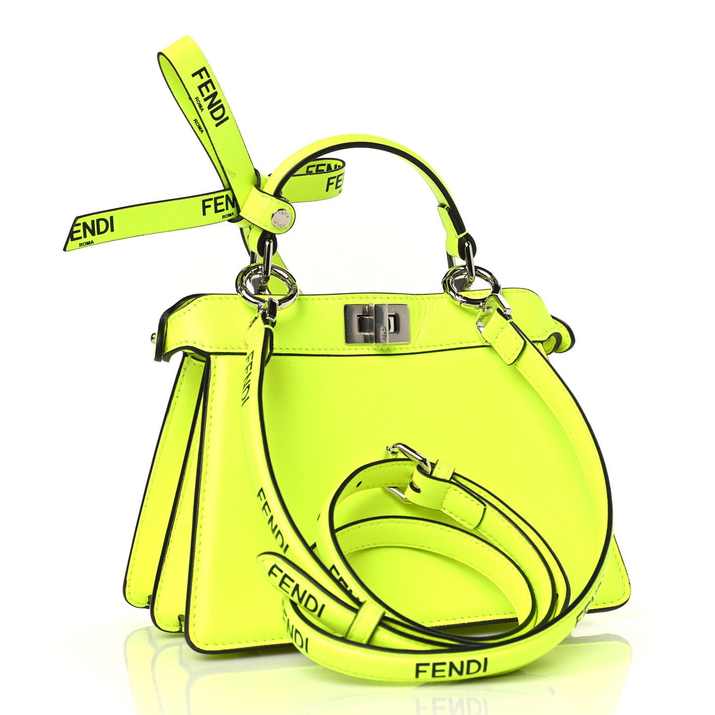 X MARC JACOBS Shiny Nappa Petite Peekaboo I SEE U Satchel Fluo